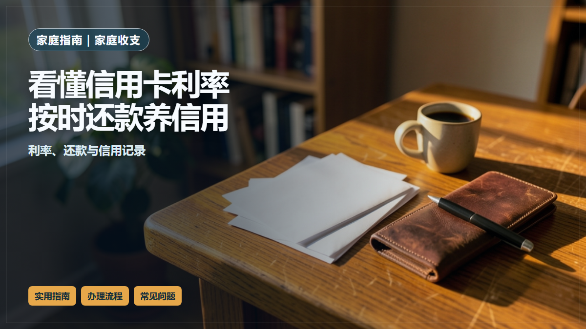 AI生成：午后安静的家庭书桌场景，右侧三分之一摆放着白色信封、咖啡杯、合上的皮夹和一支圆珠笔，左侧是连续的书架与绿植室内环境，自然光从左侧照入。