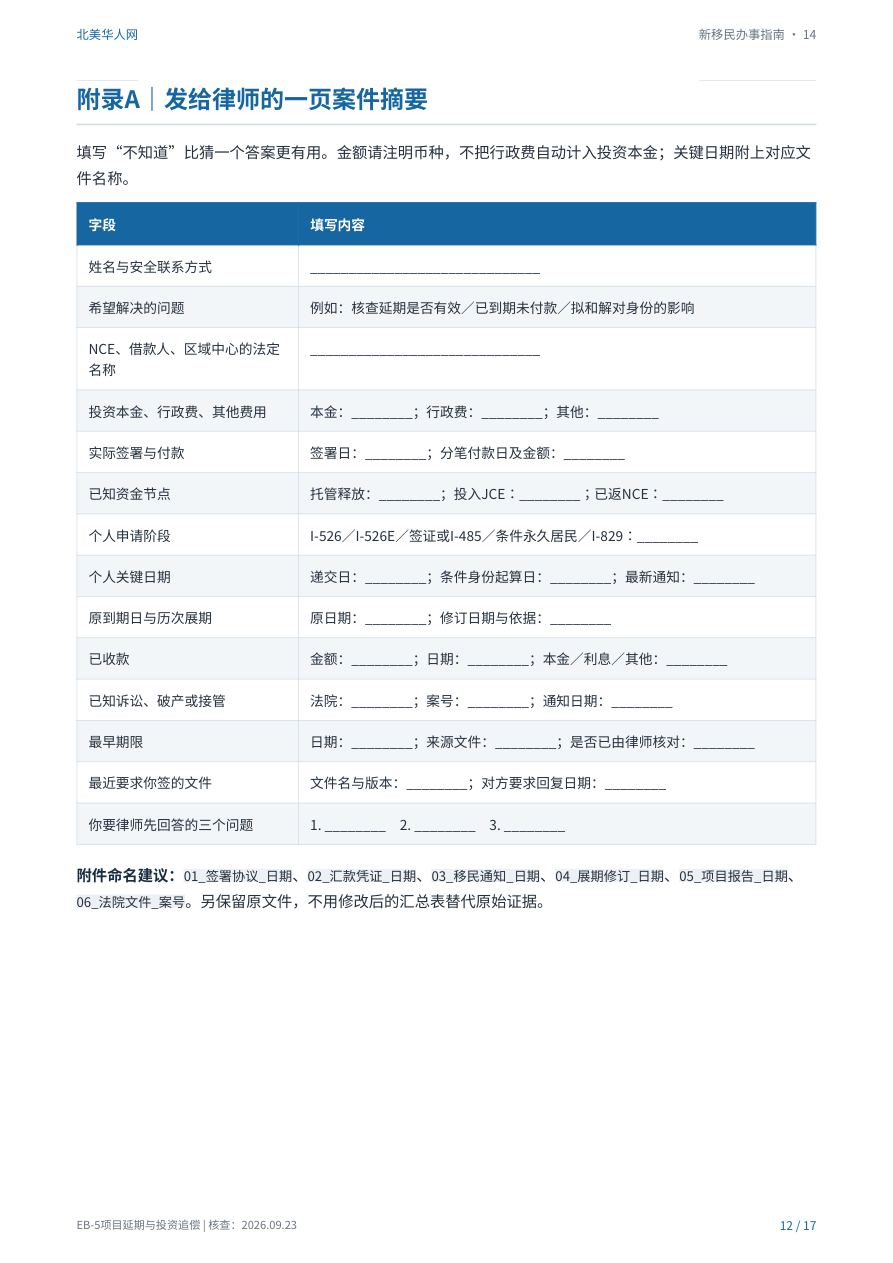 EB-5项目延期、不退款:绿卡进度和投资追偿分别怎么查?:手册第12页内容预览