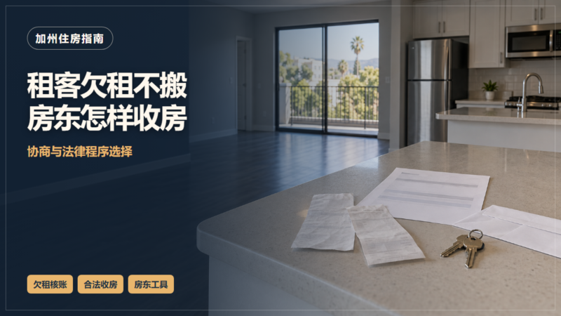 加州租客欠租且不搬走：房东证据整理、协商与驱逐程序准备-北美华人网