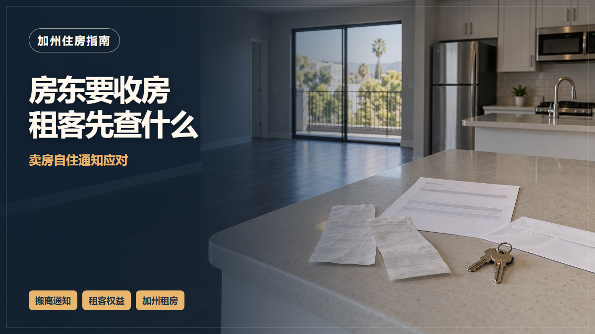 场景示意:租屋内的钥匙与付款资料;房东要收房租客先查什么,卖房自住通知应对。