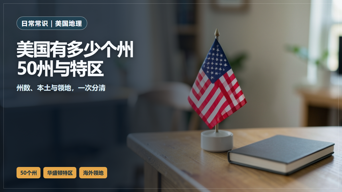 美国州名与行政区划主题的桌面场景。