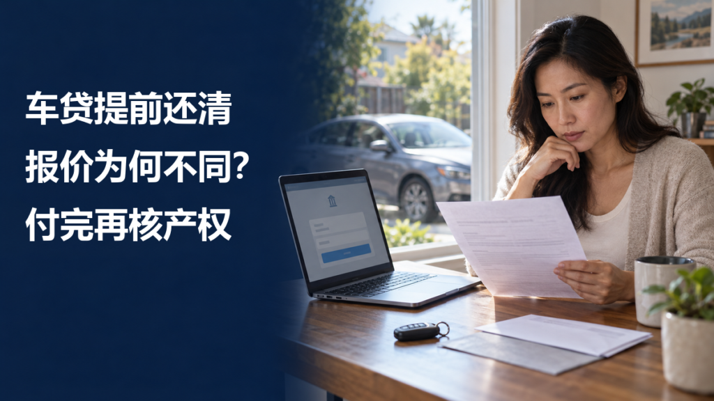 美国车贷提前还清：为何报价高于账户余额，付款后怎么确认